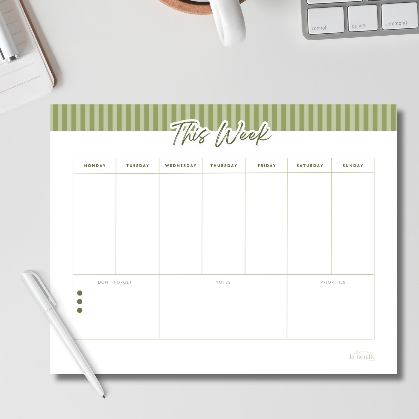 this week | 8.5 x 11 weekly planner notepad