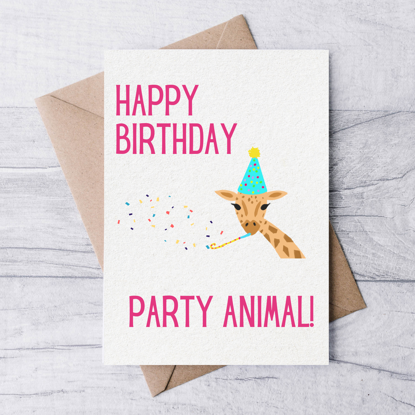 kids party animal birthday card