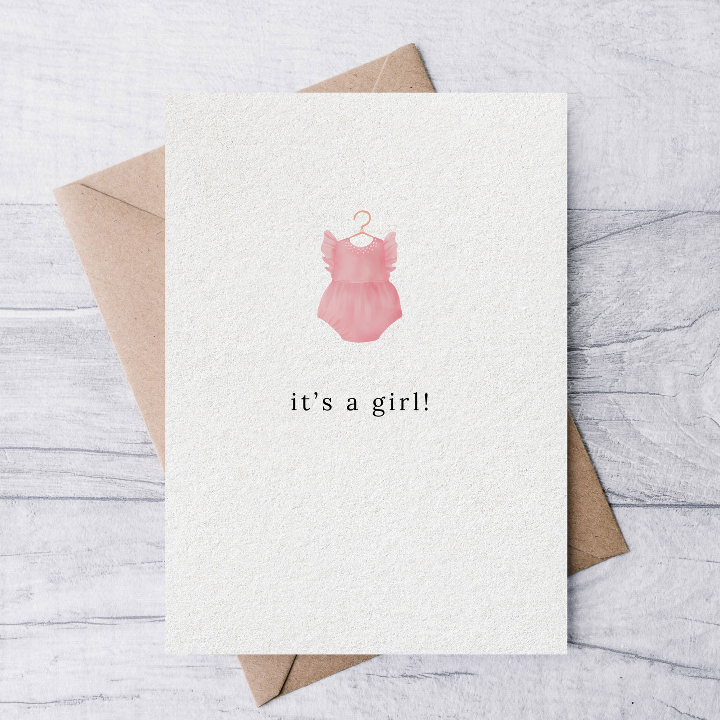 it's a girl new baby card