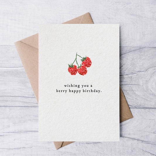 wishing you a berry happy birthday card