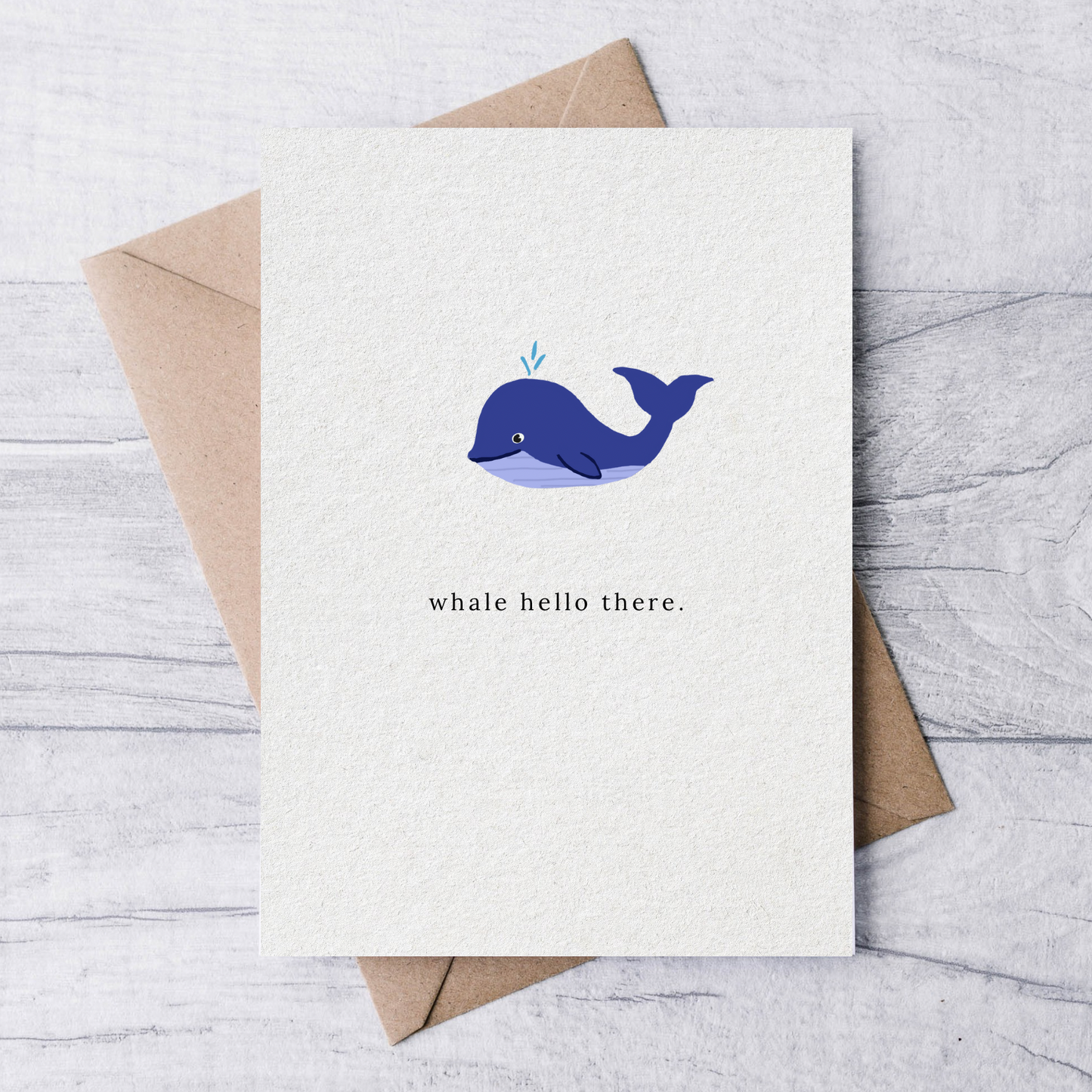 whale hello there greeting card