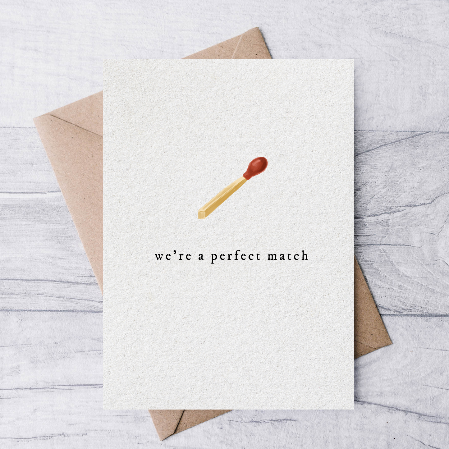 we're a perfect match valentine's day card