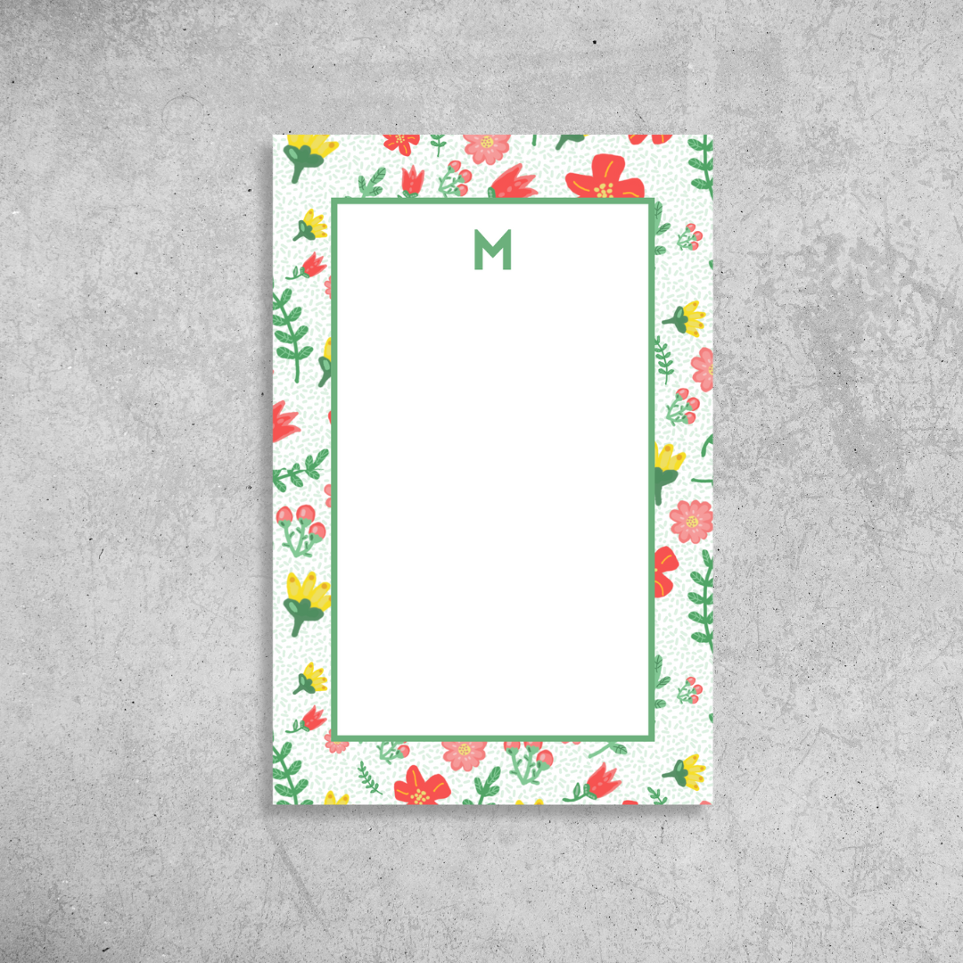 may flowers monogram notepad (5x7)