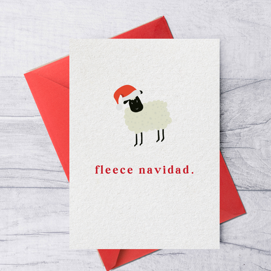 fleece navidad funny holiday greeting card