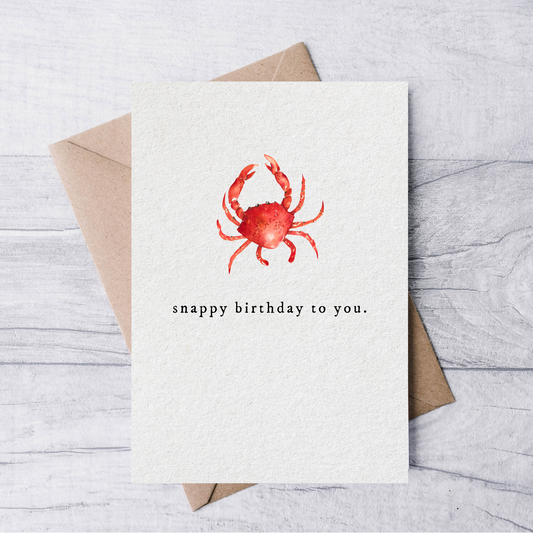 snappy birthday to you crab birthday card