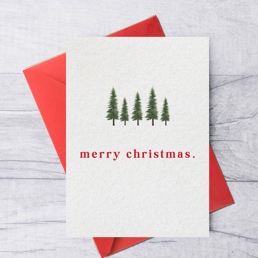 merry christmas trees holiday greeting card