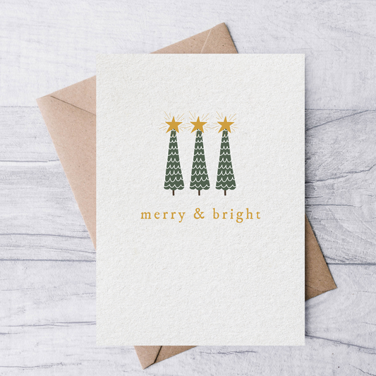 merry & bright holiday greeting card