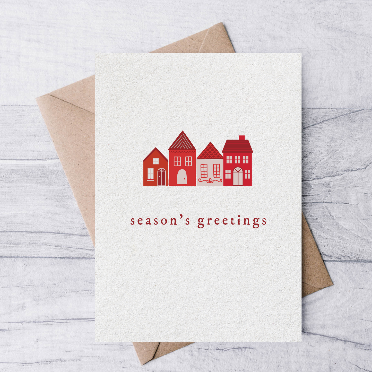 season's greetings folk house holiday greeting card