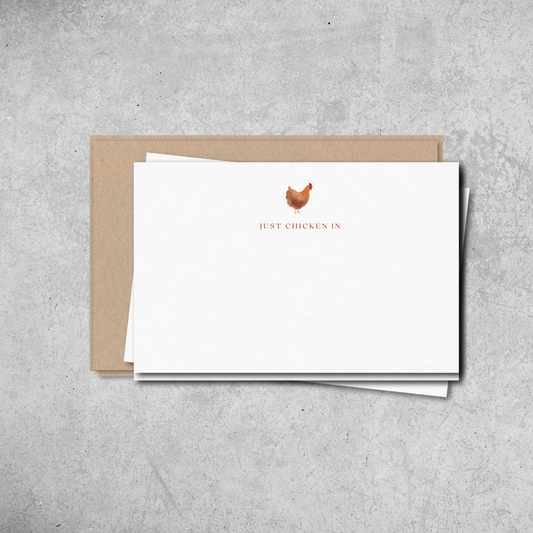 just chicken in small notecard set of 10