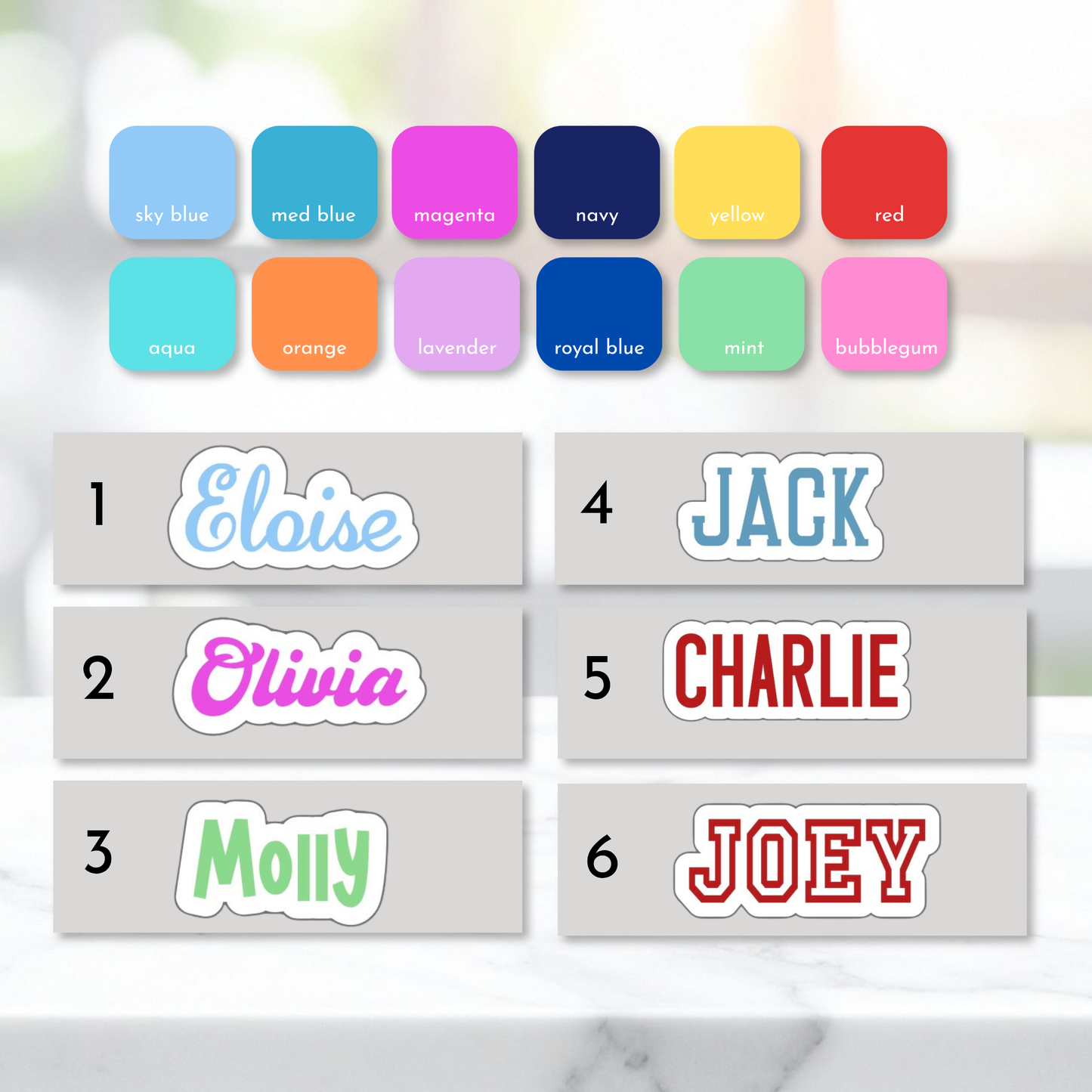 Personalized Waterproof Name Stickers