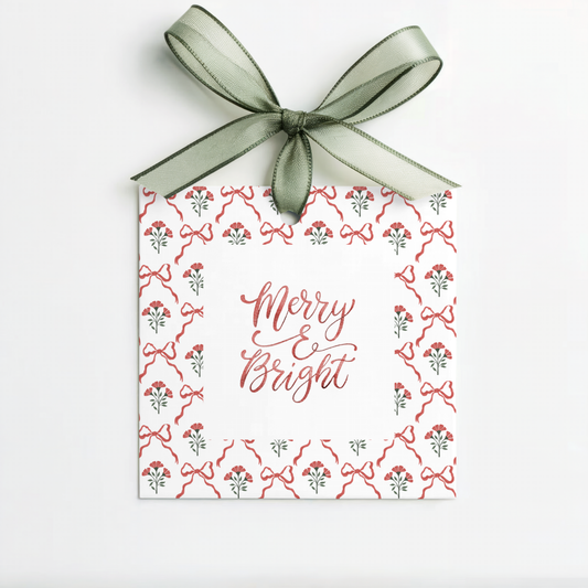 Square Holiday Gift Hang Tags (set of 8)