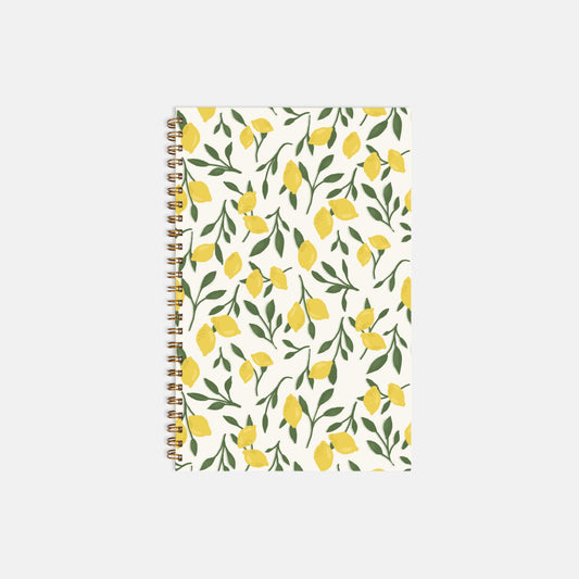 lemon planner hardcover spiral 5.5 x 8.5