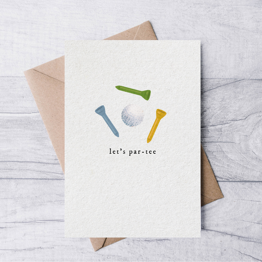 let's par-tee golf birthday card