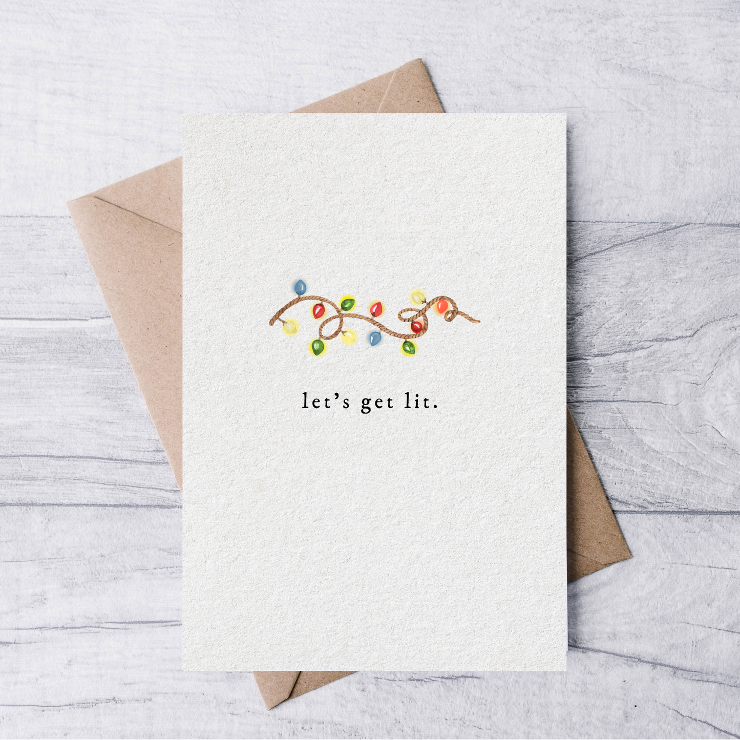 let's get lit holiday card