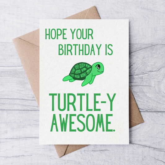 kids turtle-y awesome birthday card