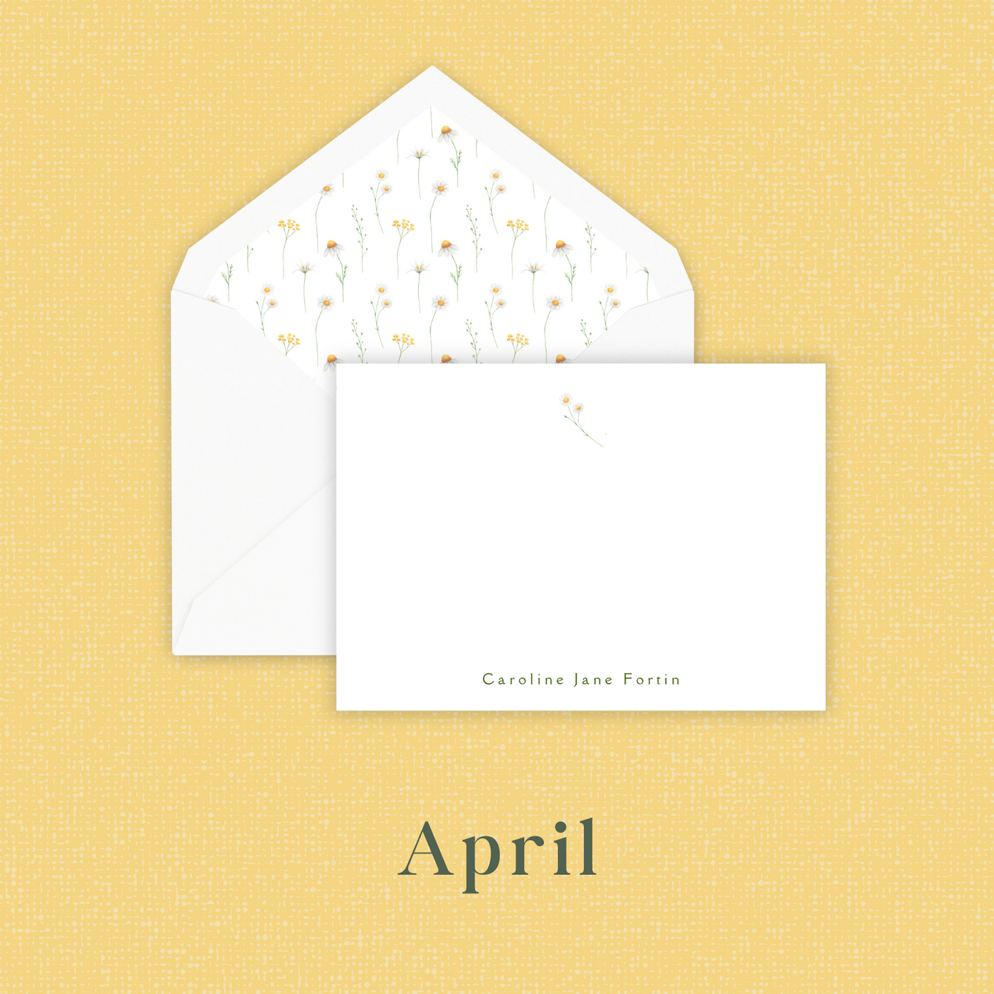 Birth Month Flower Monogrammed Stationery (boxed set of 10 or 25)