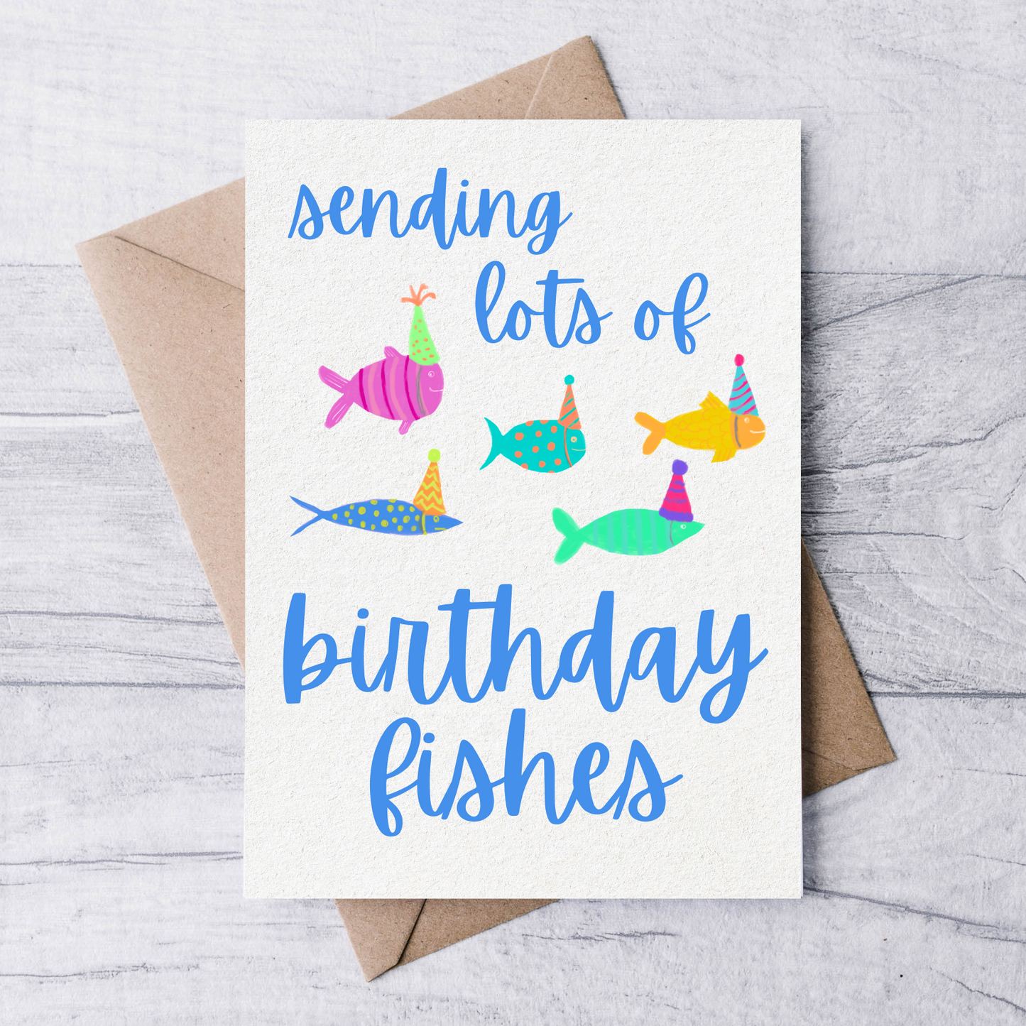 kids birthday fishes birthday card