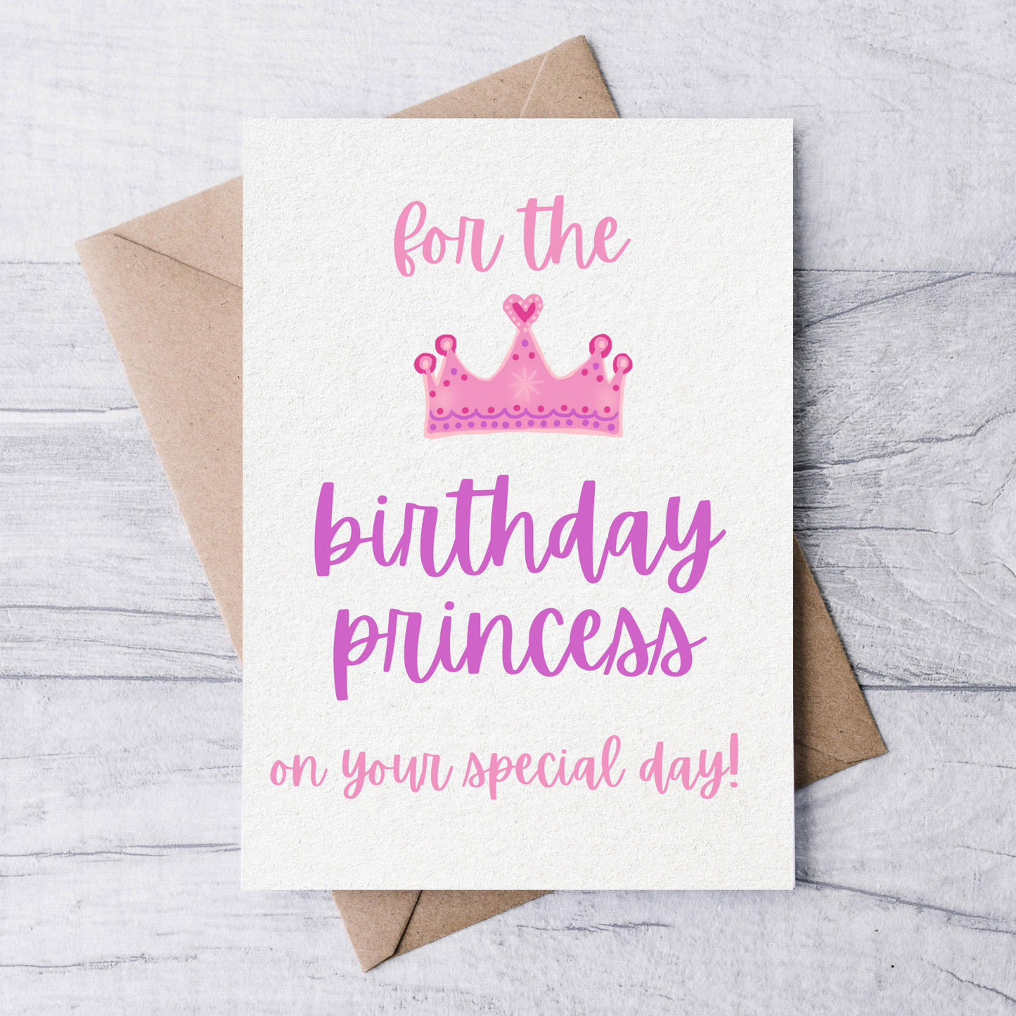 kids birthday princess birthday card