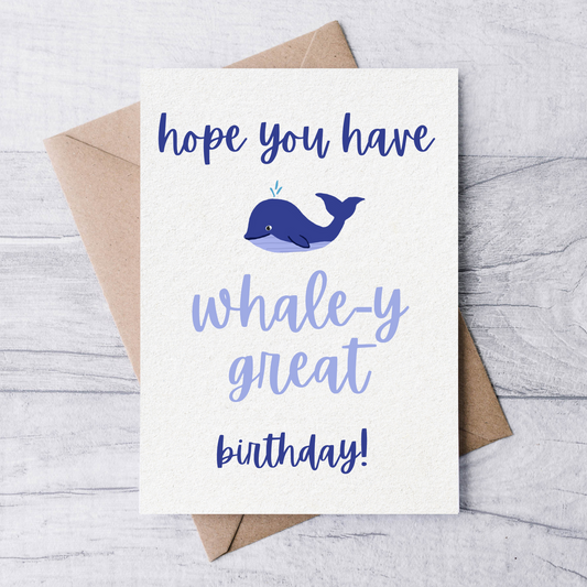 kids whale-y great birthday card