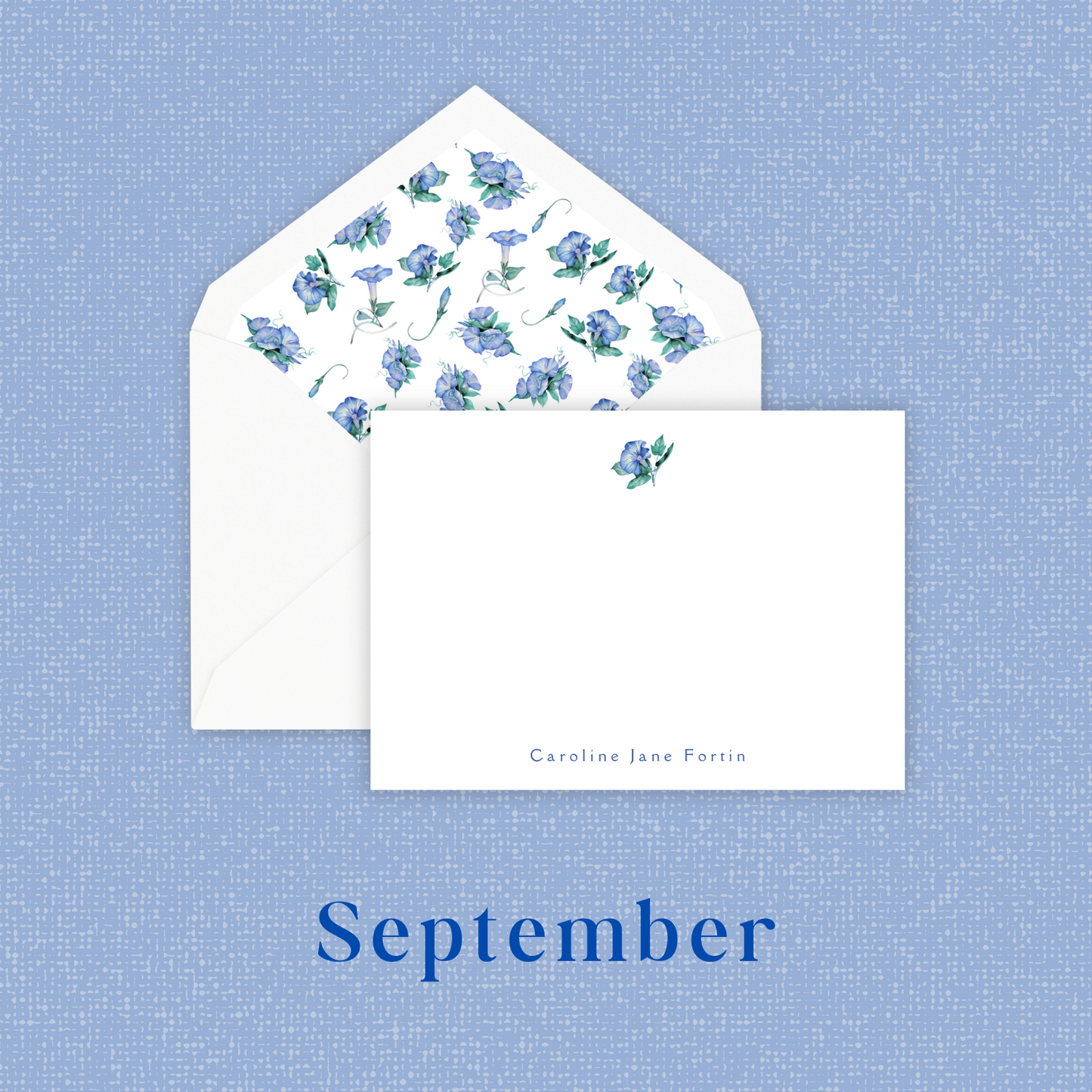 Birth Month Flower Monogrammed Stationery (boxed set of 10 or 25)