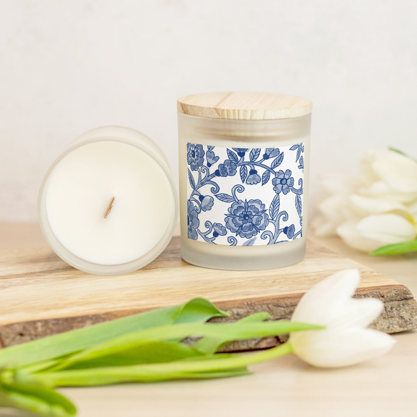 chinoiserie wood wick candle