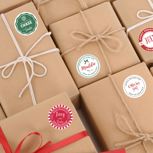 Personalized Santa Gift Labels (Round)