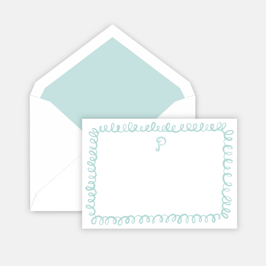 monogram squiggle stationery