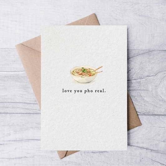 love you pho real valentines card