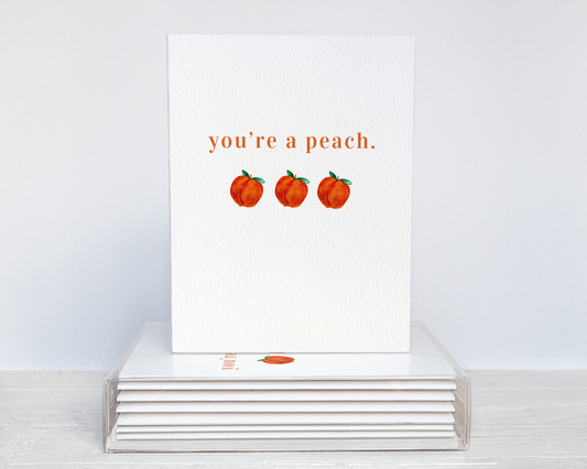 you're a peach thank you card boxed set of 8