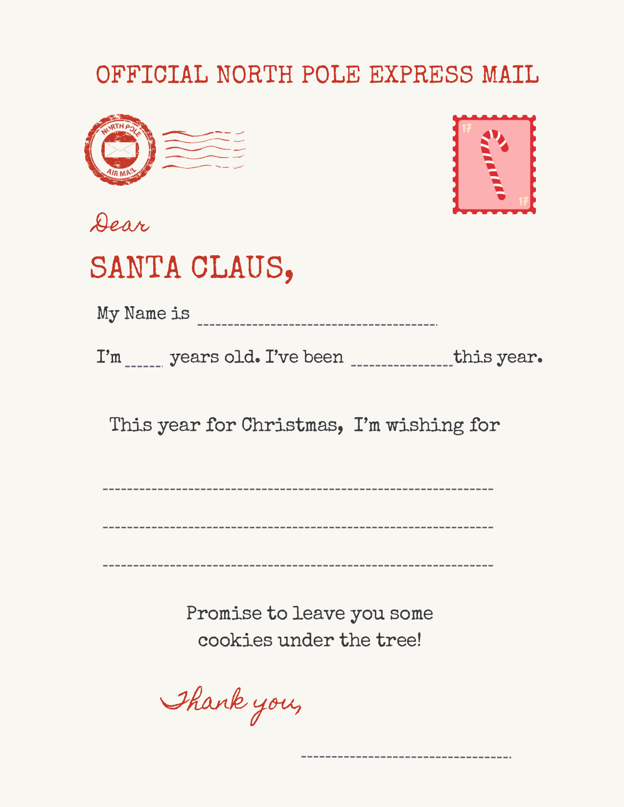 Official Santa Letter with Gold Pen & Envelope