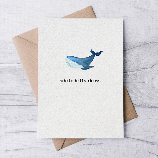 whale hello there greeting card