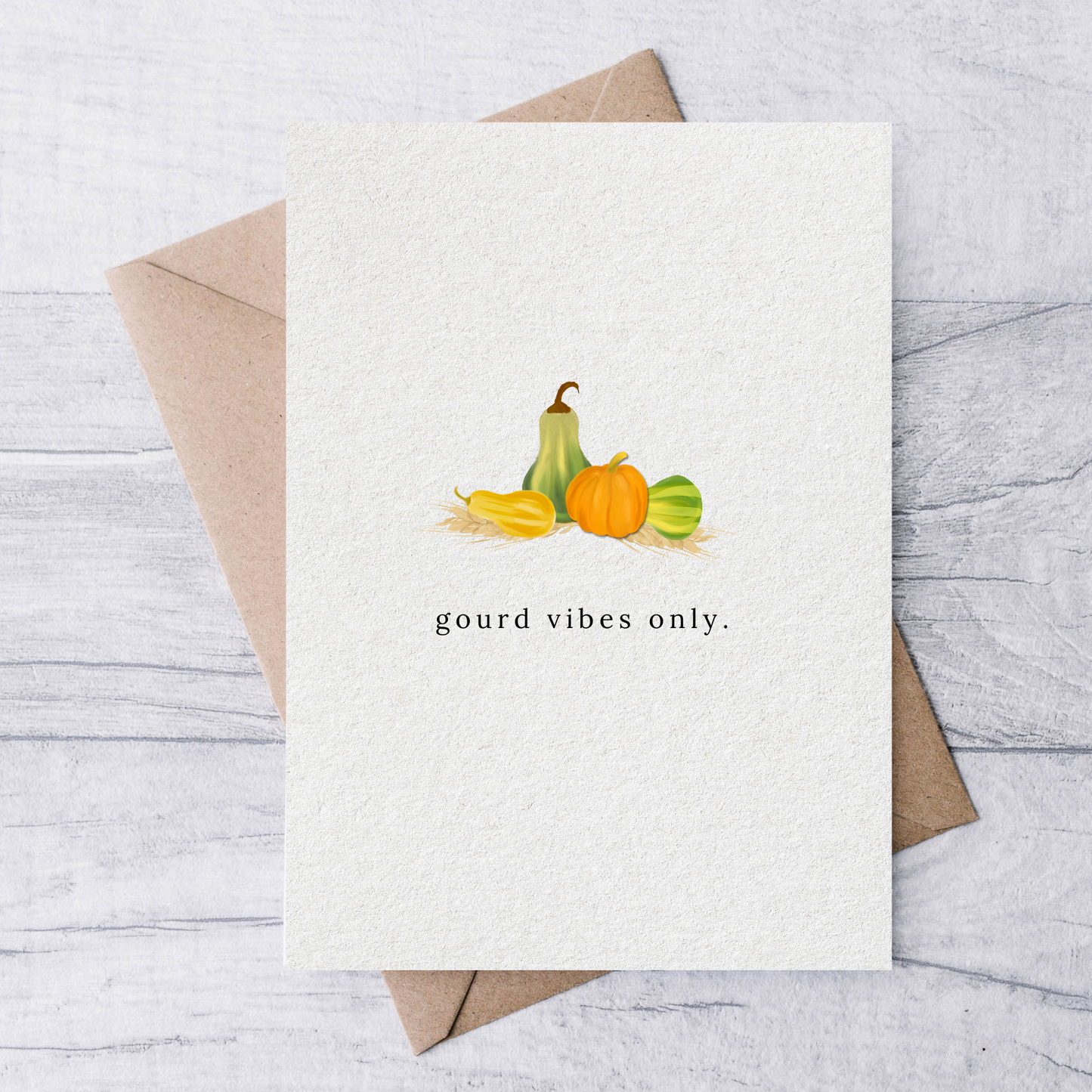 gourd vibes only funny fall greeting card