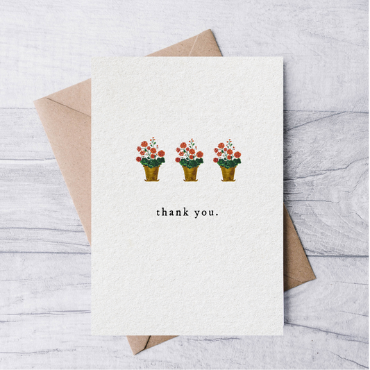 geraniums thank you card