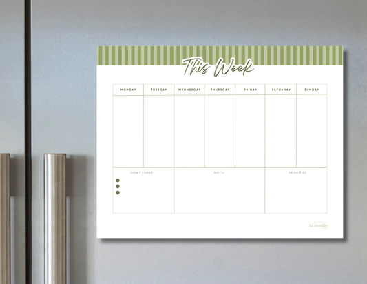 this week | 8.5 x 11 weekly planner notepad