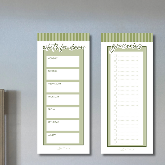 what's for dinner + grocery list | magnetic notepad set