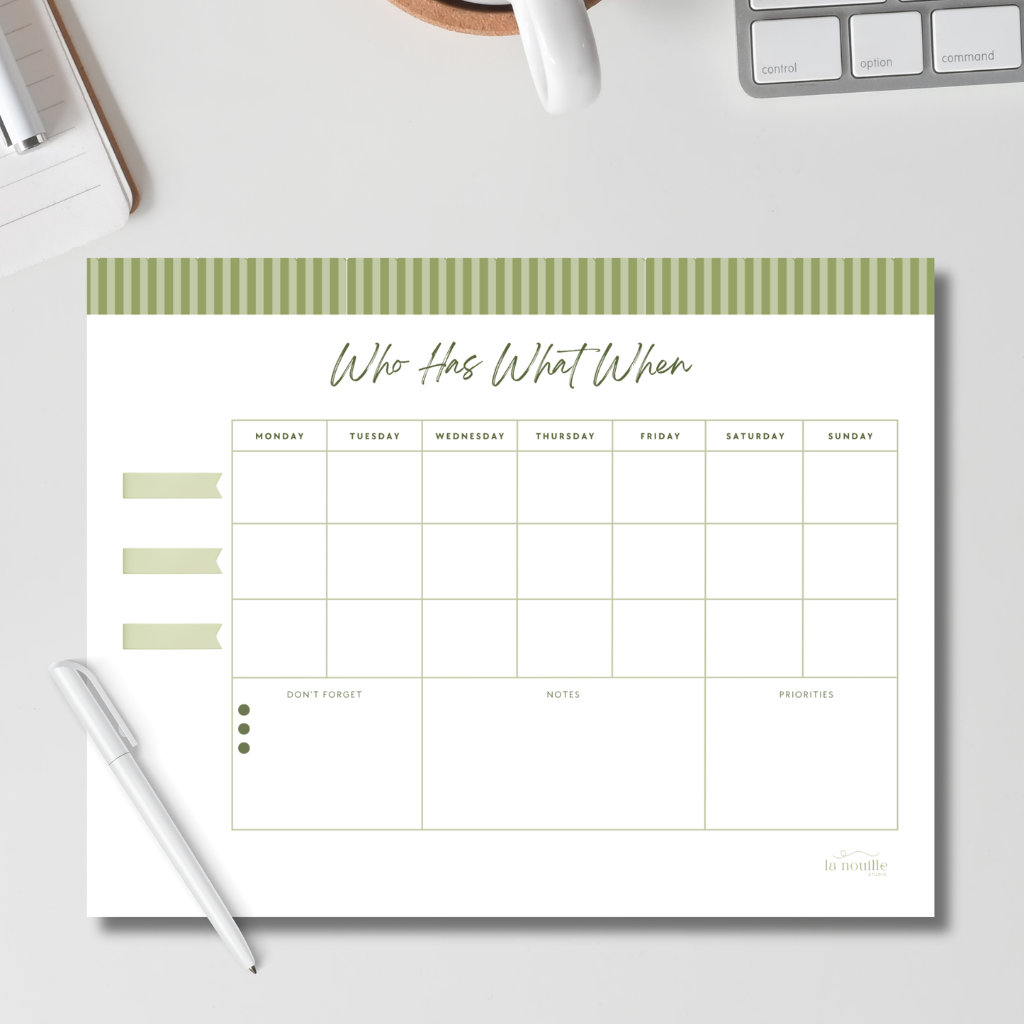 who has what when | 8.5 x 11 Notepad